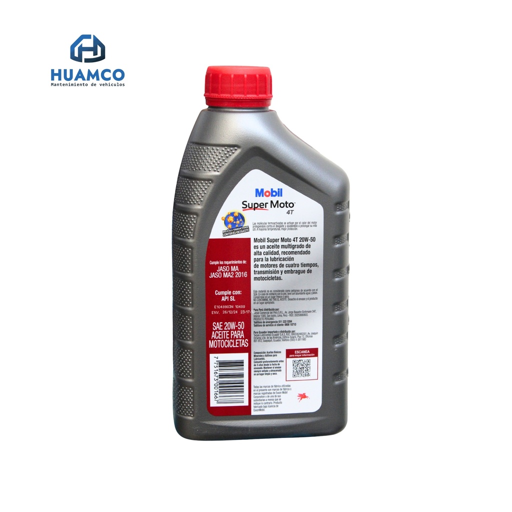 ACEITE  MOTOCICLETA M-SUPER MOTO 4T 20W50 1L:PE 651263-1