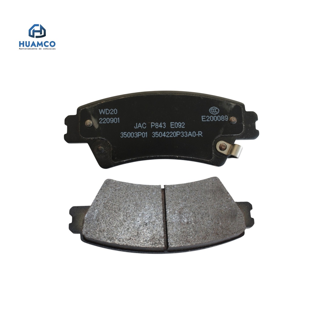 JGO PASTILLA FRENO POSTERIOR JAC T8 PRO / 3504220P33A0 / 3504110P33A0