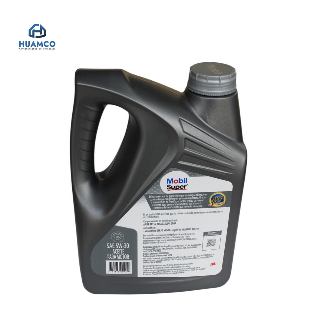 ACEITE MOBIL SUPER SINTÉTICO 5W-30 4L 651458-1