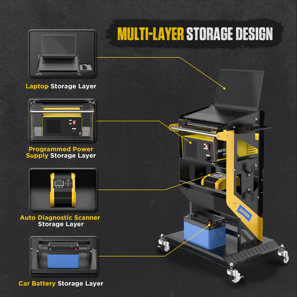 CARRO  PORTA HERRAMIENTA 3 NIVELES DIAGNOSTICO VERSION BASICO MMT553