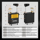CARRO 3 NIVELES  EXTRACTOR Y PULGADOR ACEITE NEUMATICO CAP. 80LT AUTOOL OD760  