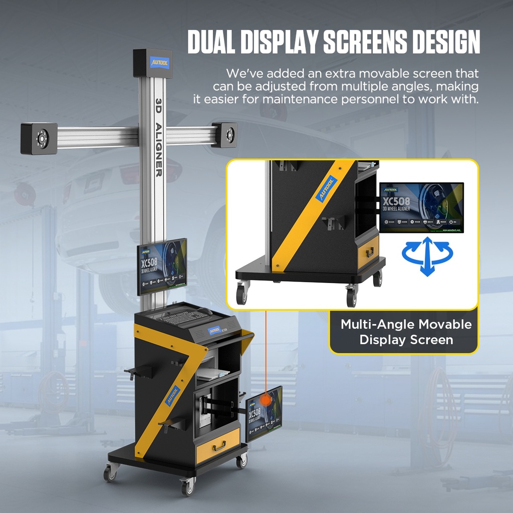 MAQUINA ALINEADOR  RUEDAS 3D POSICIONADOR TOTALMENTE AUTOMATICO AUTOOL 220V XC508