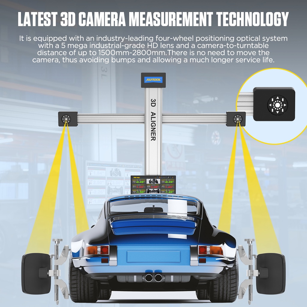MAQUINA ALINEADOR  RUEDAS 3D POSICIONADOR TOTALMENTE AUTOMATICO AUTOOL 220V XC508