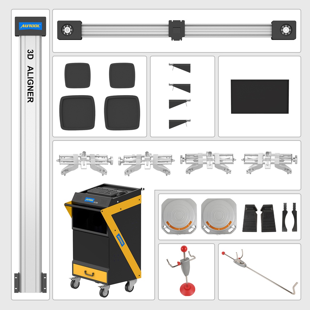 MAQUINA ALINEADOR   RUEDAS 3D AUTOMOVILES AUTOOL 220V XC505