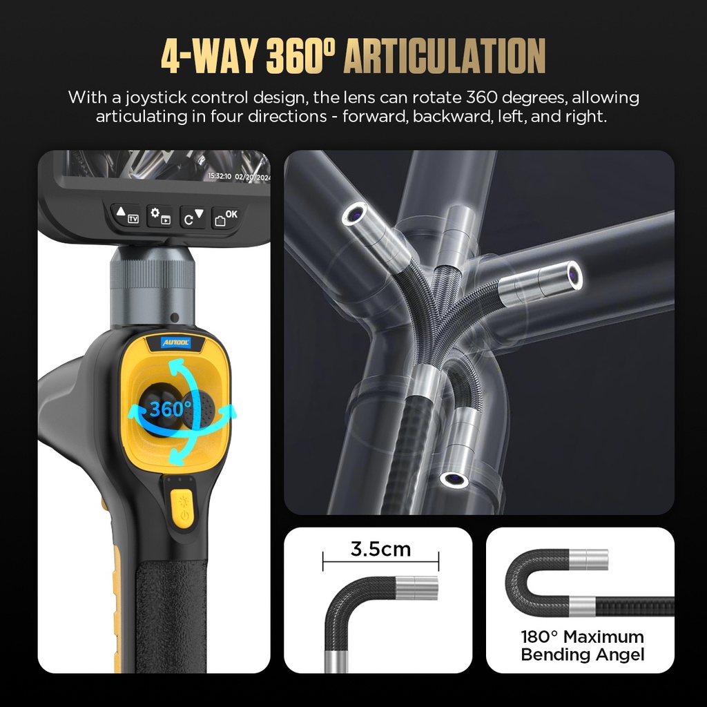 CAMARA INSPECCION AUTOMOVILES CON BOROSCOPIO ARTICULADO AUTOOL SVB308