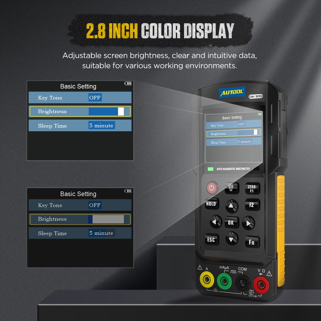 MULTIMETRO DIGITAL DIAGNOSTICO AUTOMATICO  12 MODOS PRUEBA AUTOOL DM303