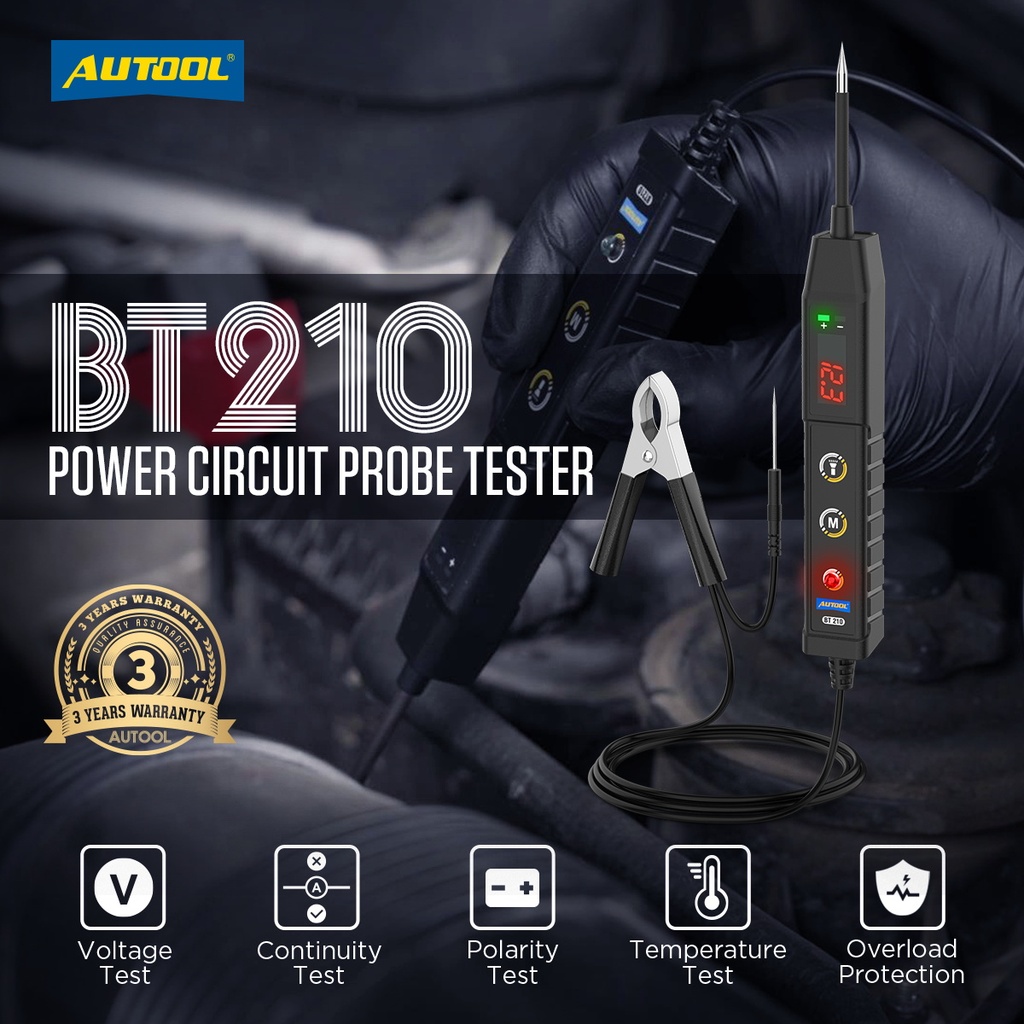 PROBADOR SISTEMA CIRCUITO ELECTRICO 9V-30V AUTOOL BT210