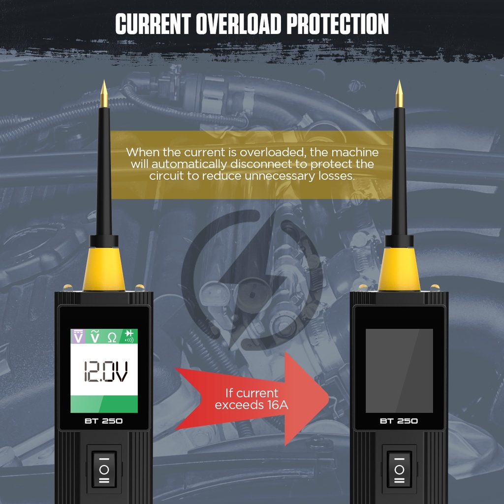 PROBADOR SISTEMA CIRCUITO ELECTRICO 9V-30V AUTOOL BT250