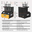 LIMPIADOR Y COMPROBADOR 6 INYECTORES COMBUSTIBLE GDI, EFI, FSI, STANDAR 15 FUNCIONES AUTOOL CT500