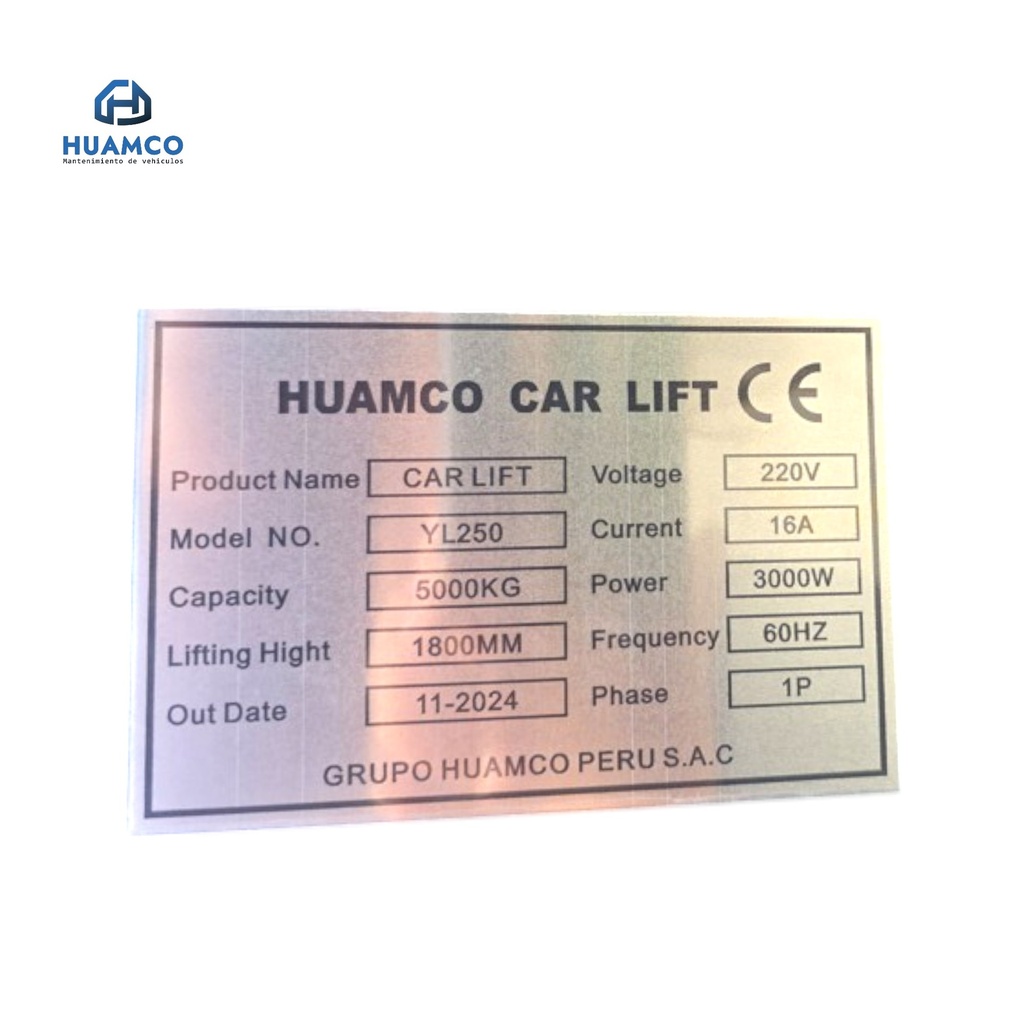 ELEVADOR 2 COLUMNAS PUENTE ABAJO  5000KG / HYL250