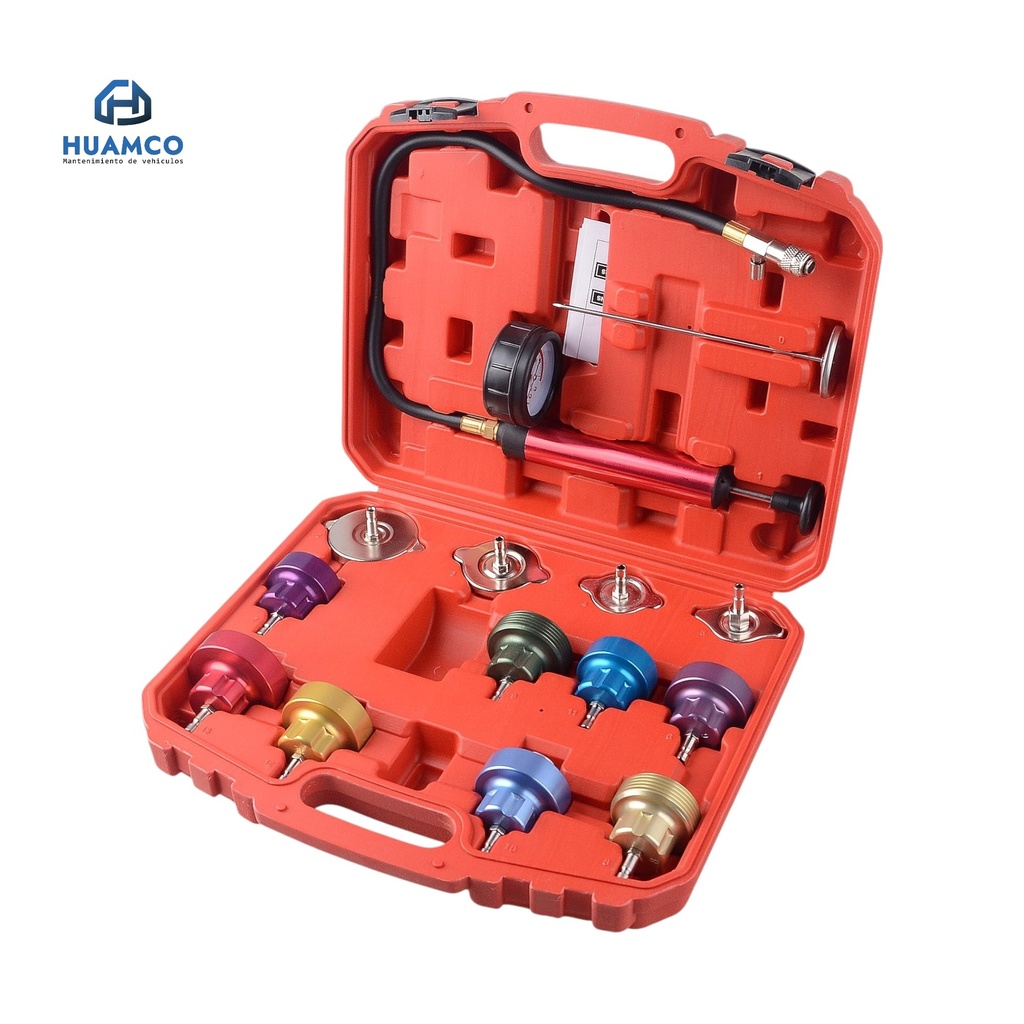 KIT DETECTOR FUGAS TANQUE AGUA AUTOMOVIL 14PCS / YZ-8001