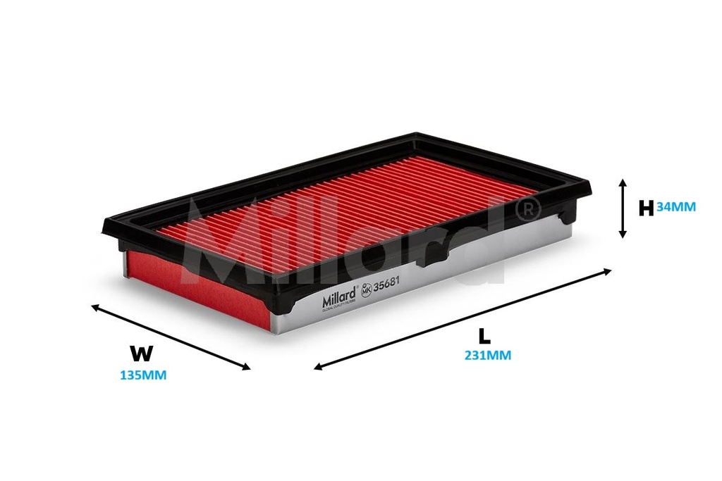 FILTRO DE AIRE NISSAN MARCH HR15DE 1.5L 13… TIIDA SC11X 1.6L 07…17 INFINITI Q50 / 16546-ED500 / A-1878 / DA-802 / MK35681