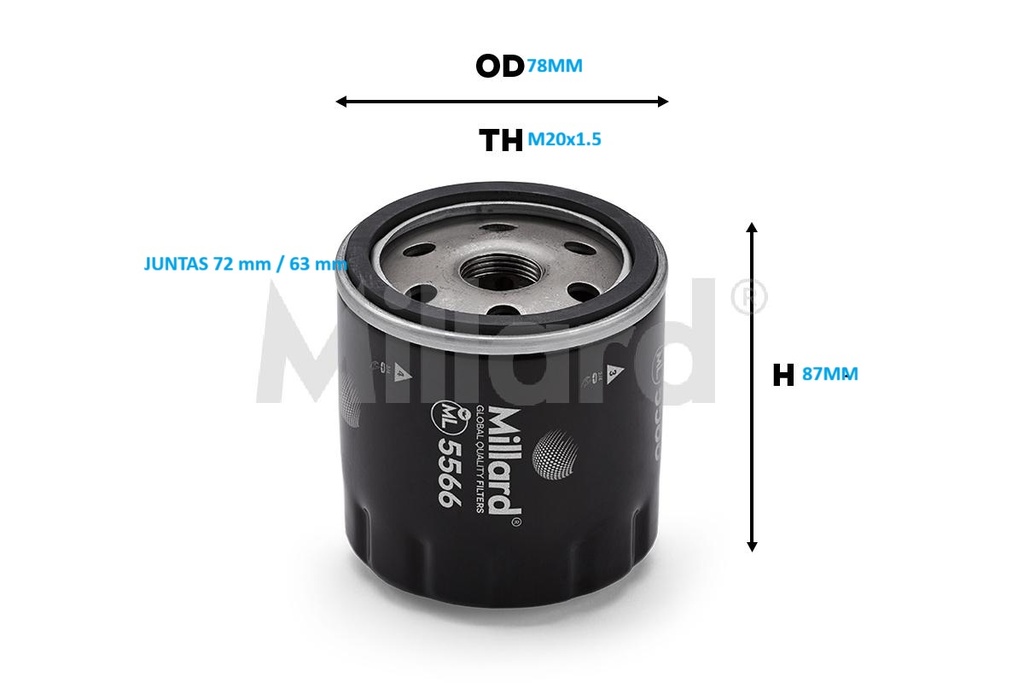 FILTRO ACEITE MILLARD / ML5566