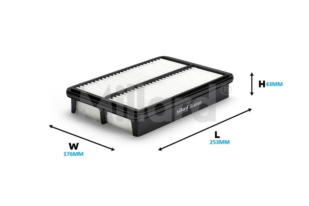 FILTRO AIRE MILLARD KIA / HYUNDAI TUCSON 2.0 / 28113-08000 / A25584 / 42834 / MK8000