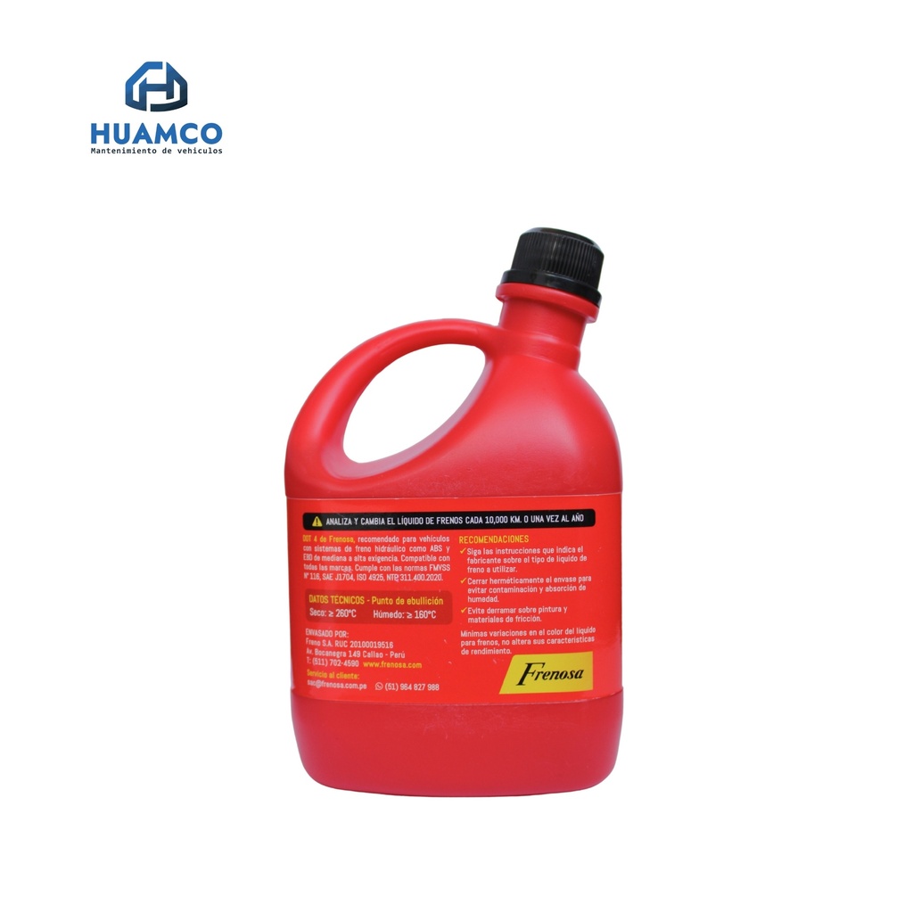 LIQUIDO DE FRENO DOT4 237 ML ( 8 ONZ) FRENOSA / 007073