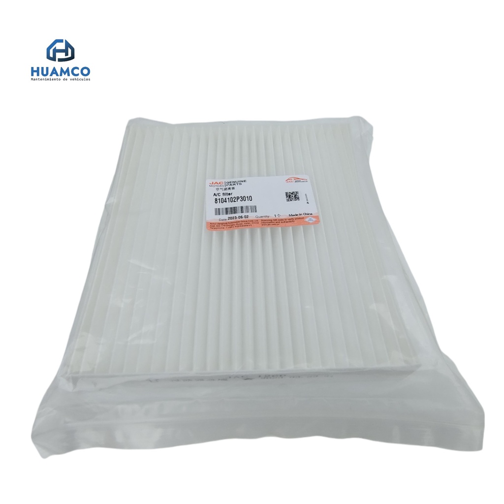 FILTRO AIRE ACONDICIONADO  CABINA JAC T6 / T8 / T8PRO MC-C0151 / 8104102P3010