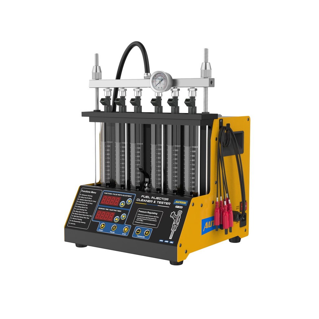 LIMPIADOR Y COMPROBADOR 6 INYECTORES COMBUSTIBLE 12 FUNCIONES  PRUEBA AUTOOL  CT200