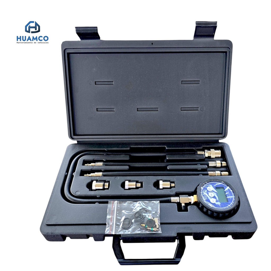 KIT MEDIDOR DIGITAL COMPRESION MOTORES GASOLINA MANGUERA M10 -M12-M14 - M16 / YZ-7031