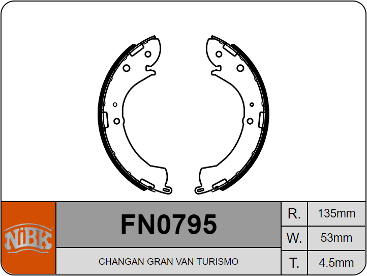 KIT ZAPATA FRENO CHANGAN NEW (GRAND VAN T) FN0795
