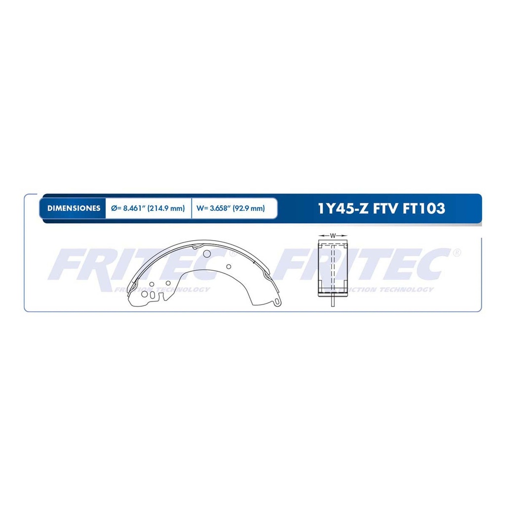 KIT ZAPATA  FRENO FRITEC, N300, N400 2022 - 2023 OW-1Y45-ZV FT103 / OW-1Y45-ZV