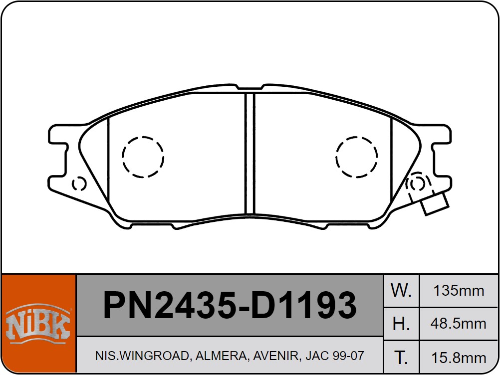 KIT PASTILLA FRENO NISSAN AD NIBK PN2435