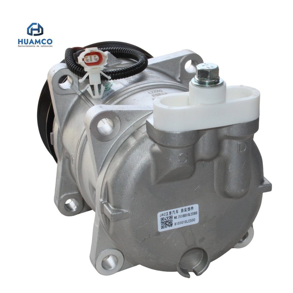 COMPRESOR AIRE ACONDICIONADO JAC CAMION SD800 - N75 - N80 - N120 / 8103010LE500