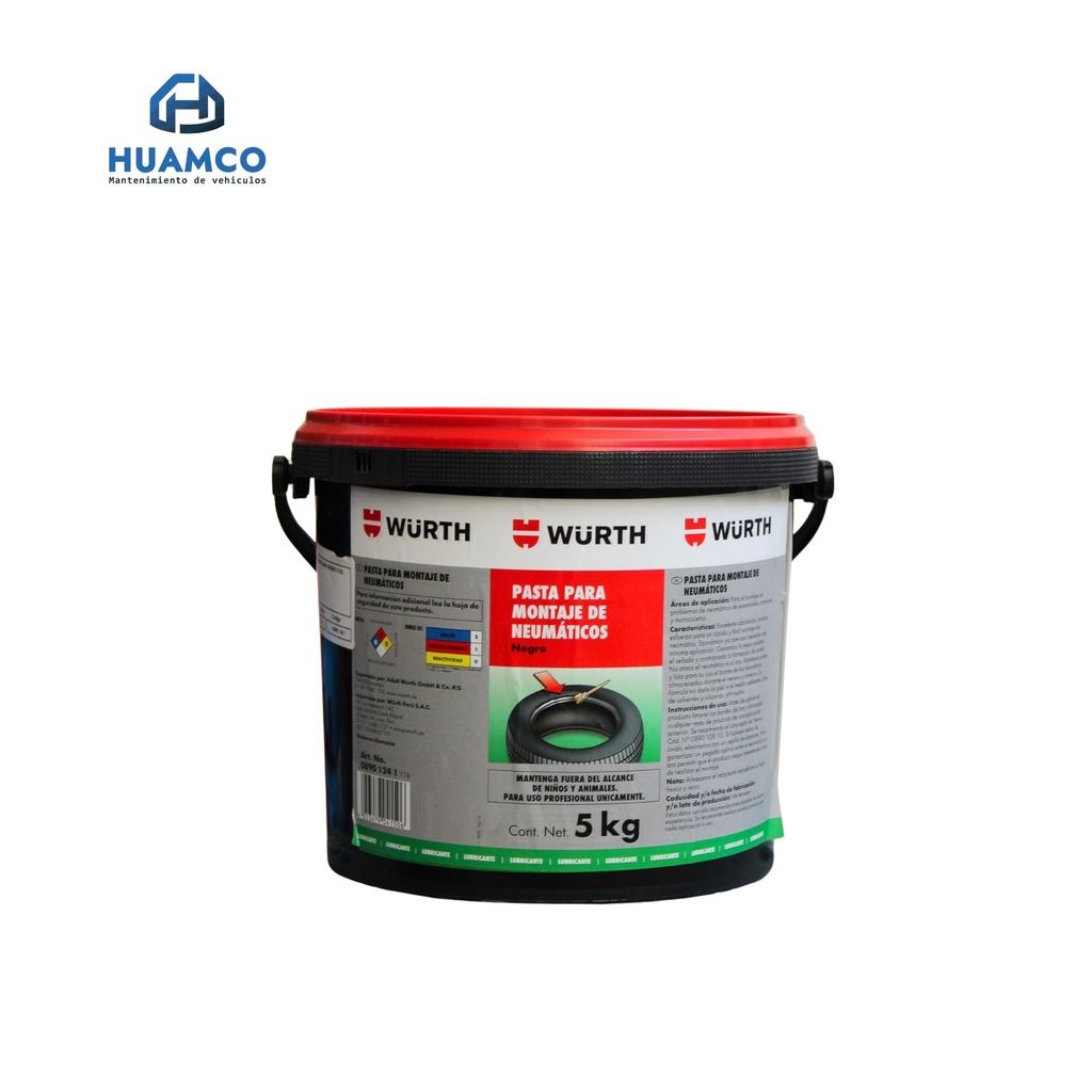 [10890 124 1] PASTA MONTAJE NEUMATICOS WURTH NEGRO -5 KG 10890 124 1